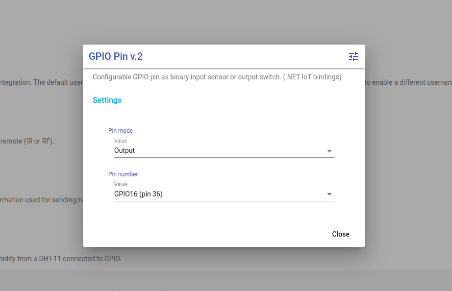 Configuring GPIO Pin program to control a switch connected to GPIO16 (pin 36)