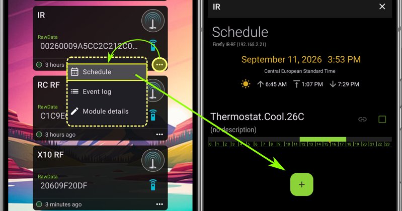 Navigating to module schedule and creating a new rule
