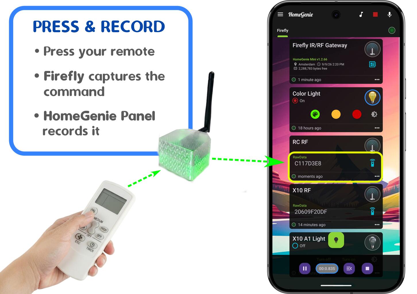 Press Remote Buttons