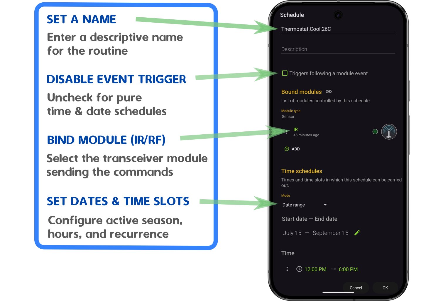 Adding a Schedule