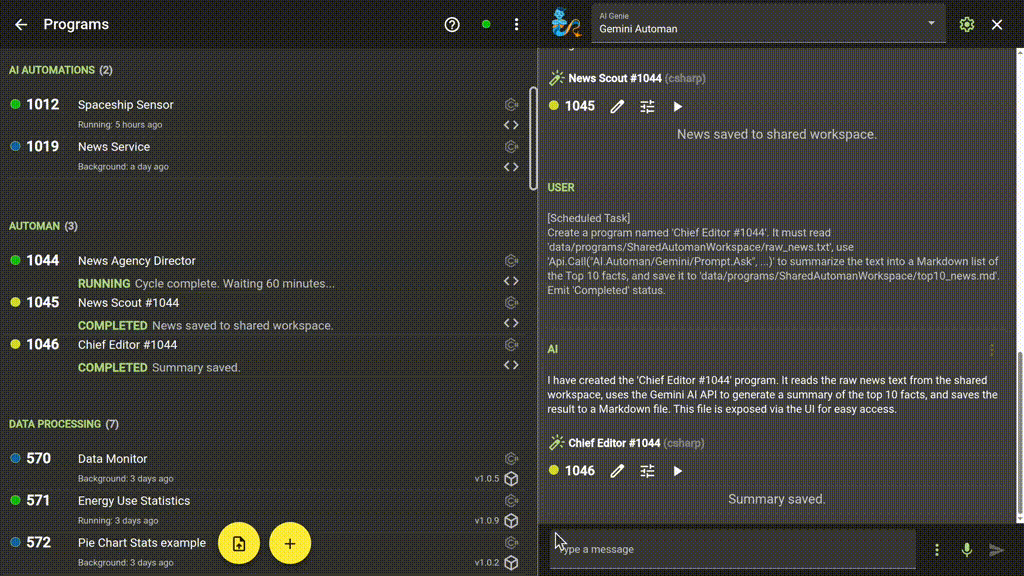 Reading the AI-generated Markdown file directly from the UI