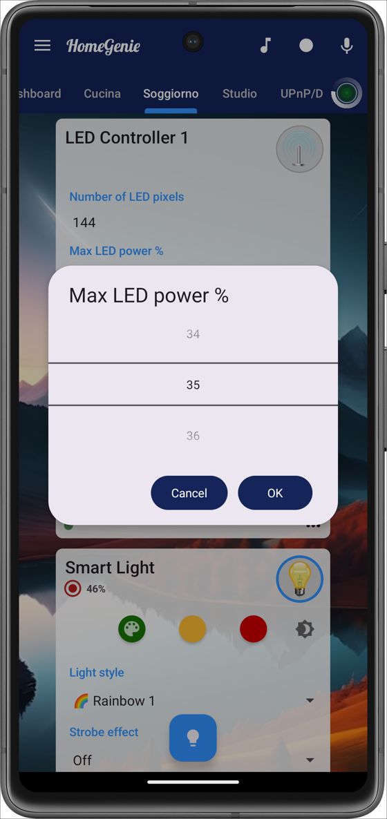 'Max power' settings